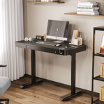 Casa si Gradina - Mobilier - Mese si birouri - Birouri - Birou Reglabil Electric inaltime, QOVA®, Sertar depozitare, USB-A & USB-C, Inaltime Ajustabila 72-117cm, Carbon Premium - Infinity.ro