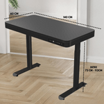 Casa si Gradina - Mobilier - Mese si birouri - Birouri - Birou Reglabil Electric inaltime, QOVA®, Sertar depozitare, USB-A & USB-C, Inaltime Ajustabila 72-117cm, Carbon Premium - Infinity.ro