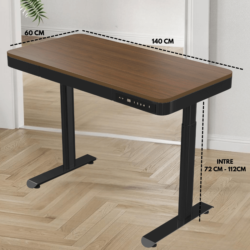 Casa si Gradina - Mobilier - Mese si birouri - Birouri - Birou Reglabil Electric pe inaltime, QOVA®, cu Sertar depozitare, Porturi USB-A & USB-C pentru incarcare, Ajustabila - Infinity.ro