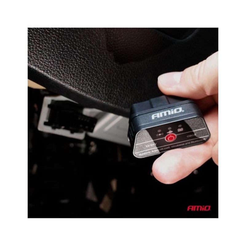 Auto si Moto - Reparatii si depanare - Sisteme de diagnoza - Tester Diagnoza Auto OBD2, Wireless , Buton ON-OFF, Compatibil Android IOS, 12-24V, AMiO - Infinity.ro