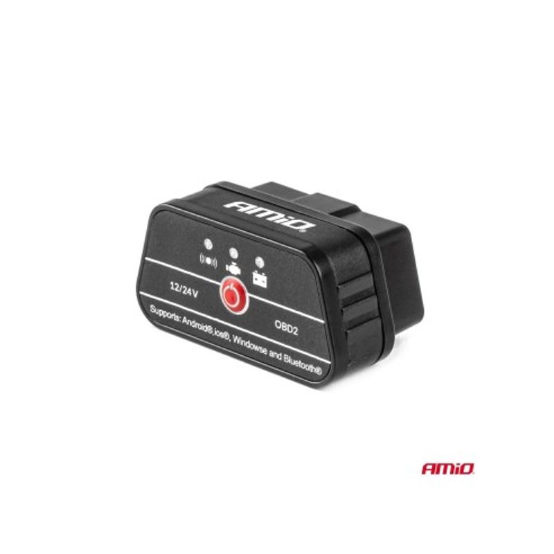 Auto si Moto - Reparatii si depanare - Sisteme de diagnoza - Tester Diagnoza Auto OBD2, Wireless , Buton ON-OFF, Compatibil Android IOS, 12-24V, AMiO - Infinity.ro