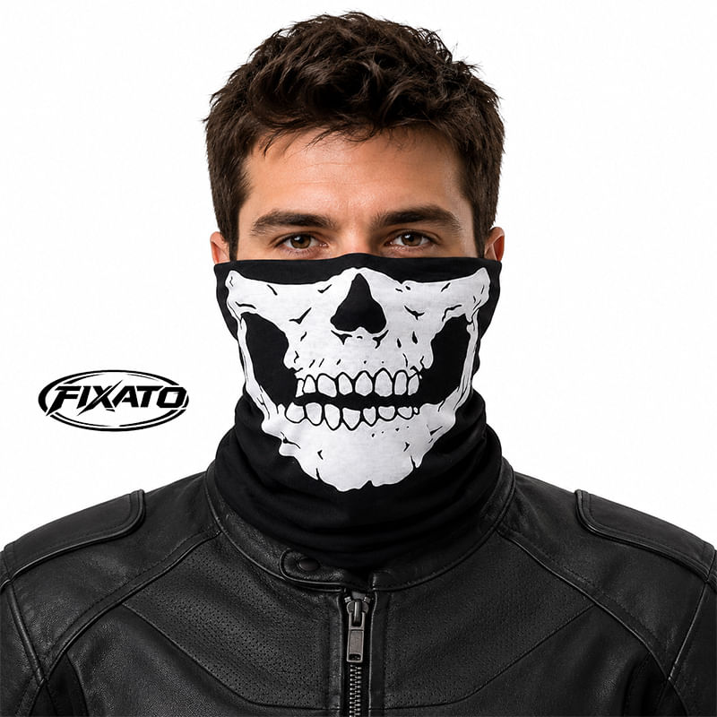 Auto si Moto - Moto - Echipamente protectie moto - Imbracaminte moto - Bandana Moto FIXATO, Protectie UV, Material elastic, respirabil, Marime universala, Negru - Infinity.ro