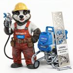 Casa si Gradina - Constructii - Vopsea si tencuieli - Pistoale si sisteme de vopsit si tencuit - Pachet Pompa zugravit / vopsit airless electrica cu piston 1.1kW, 220 bar B4900 + BONUS sablon decorativ perete - Infinity.ro