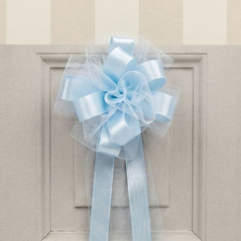 Market - Cadouri - Pungi cadou si accesorii - Funda decorativa pentru evenimente, cu autoformare tulle, bleu - Infinity.ro