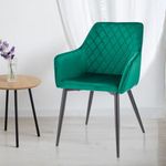 Casa si Gradina - Mobilier - Scaune si fotolii - Scaune - Scaun tapitat din catifea verde, APIS, cu picioare metalice – design modern, confortabil, brand Jumi - Infinity.ro