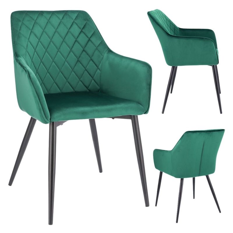 Casa si Gradina - Mobilier - Scaune si fotolii - Scaune - Scaun tapitat din catifea verde, APIS, cu picioare metalice – design modern, confortabil, brand Jumi - Infinity.ro