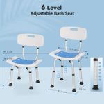 Ingrijire personala si Cosmetice - Sanatate si wellness - Aparate medicale - Produse si dispozitive ajutatoare locomotie - Scaun de baie/dus din aluminiu, reglabil pe inaltime 6 nivele, cu spatar - Infinity.ro