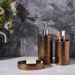 Casa si Gradina - Sanitare - Suporturi si accesorii baie - Dispensere - Accesorii baie din ceramica, set dozator lichide, pahar, suport sapun - Infinity.ro