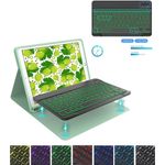 Laptop, Telefoane si Tablete - Tablete si accesorii tablete - Accesorii Tablete - Huse tablete - Husa compatibila cu iPad 10.2 inch  (iPad 9th/8th 7th Generation), cu tastatura, inchidere magnet, piele PU verde - Infinity.ro