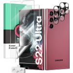 Laptop, Telefoane si Tablete - Telefoane mobile si accesorii - Accesorii Telefoane - Folii protectie telefoane - Folii din sticla pentru Samsung Galaxy S22 Ultra set 4 buc, 2 protectii pentru ecran si 2 protectii a camerei - Infinity.ro