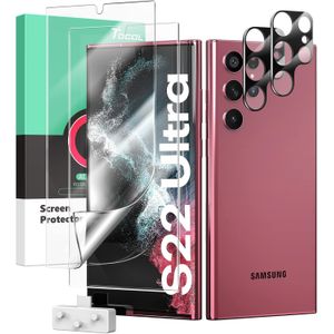 Folii din sticla pentru Samsung Galaxy S22 Ultra set 4 buc, 2 protectii pentru ecran si 2 protectii a camerei