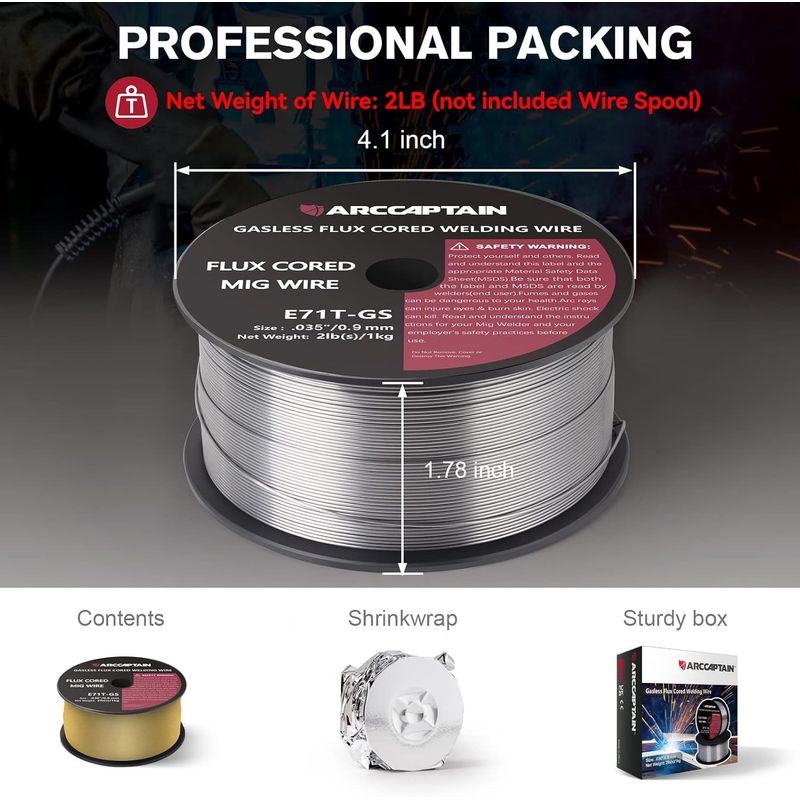 Casa si Gradina - Constructii - Scule electrice si accesorii - Accesorii aparate de sudura - Sarma de sudura 0.9mm, pentru MIG-MAG fara gaz protector, 2 role x 1kg - Infinity.ro