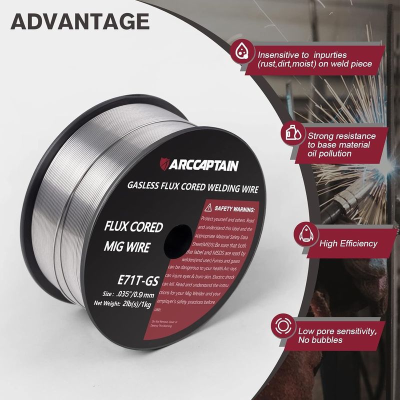 Casa si Gradina - Constructii - Scule electrice si accesorii - Accesorii aparate de sudura - Sarma de sudura 0.9mm, pentru MIG-MAG fara gaz protector, 2 role x 1kg - Infinity.ro