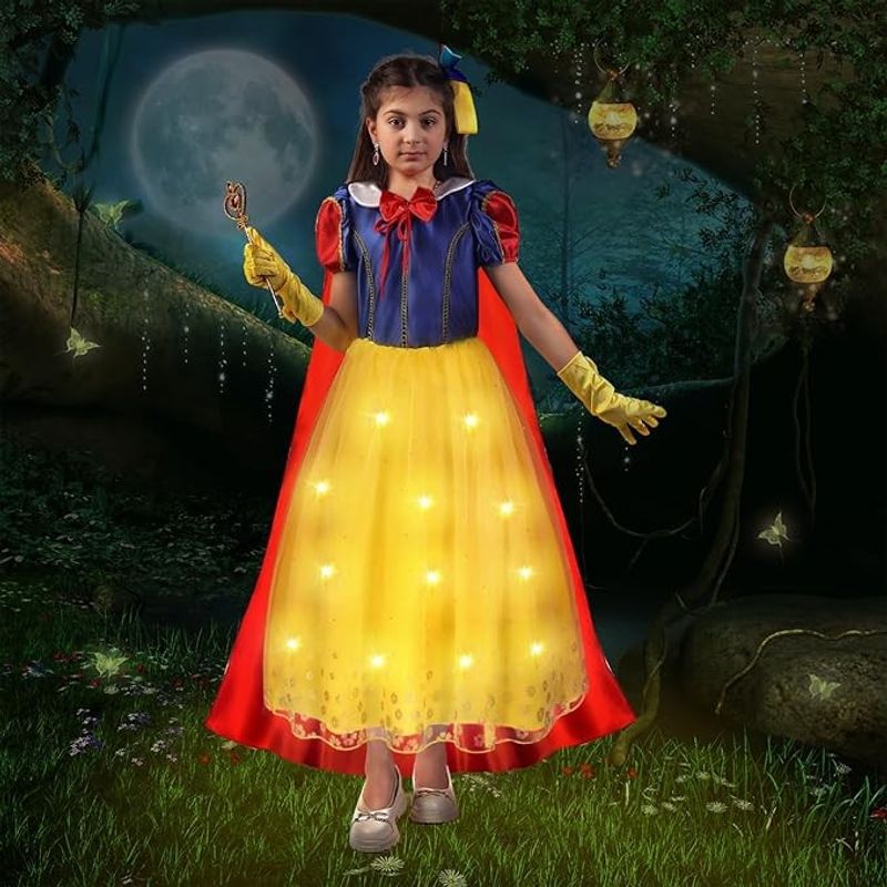 Jucarii, Copii si Bebe - Jucarii si jocuri - Jucarii de rol - Masti si costume copii - Costum carnaval cu leduri printesa Cenusareasa 4-6 ANI - Infinity.ro