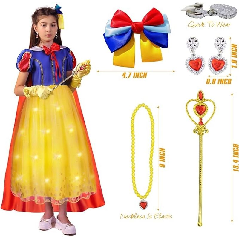Jucarii, Copii si Bebe - Jucarii si jocuri - Jucarii de rol - Masti si costume copii - Costum carnaval cu leduri printesa Cenusareasa 4-6 ANI - Infinity.ro