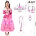 Jucarii, Copii si Bebe - Jucarii si jocuri - Jucarii de rol - Masti si costume copii - Costum carnaval cu leduri printesa Roz 3-4 ANI - Infinity.ro