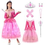 Jucarii, Copii si Bebe - Jucarii si jocuri - Jucarii de rol - Masti si costume copii - Costum carnaval cu leduri printesa Roz 3-4 ANI - Infinity.ro