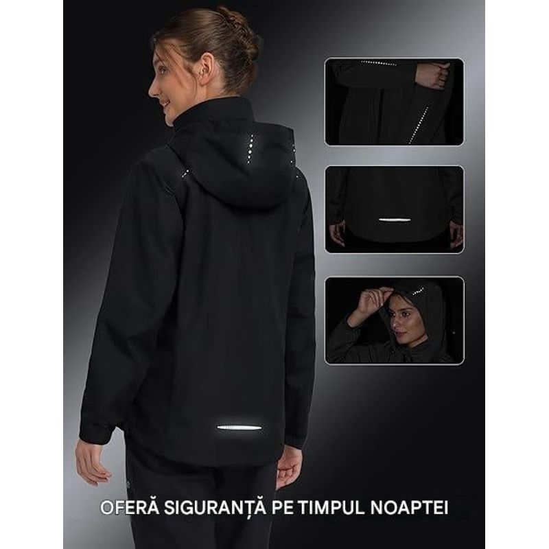Fashion, accesorii si bijuterii - Femei - Imbracaminte femei - Jachete si geci femei - Jacheta neagra usoara de primavara pentru femei, respirabila, M - Infinity.ro