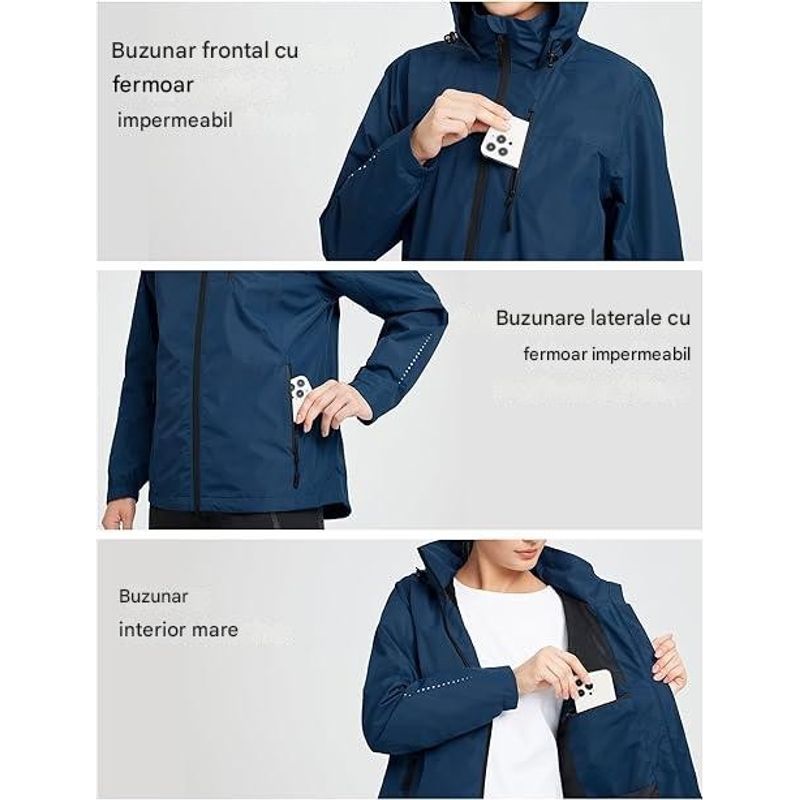 Fashion, accesorii si bijuterii - Femei - Imbracaminte femei - Jachete si geci femei - Jacheta usoara de primavara pentru femei, respirabila, Albastra M - Infinity.ro