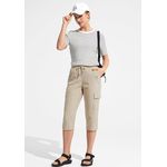 Fashion, accesorii si bijuterii - Femei - Imbracaminte femei - Pantaloni femei - Pantaloni sport respirabili pentru femei, cu buzunare si talie elastica, 3/4 crem L - Infinity.ro