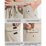 Fashion, accesorii si bijuterii - Femei - Imbracaminte femei - Pantaloni femei - Pantaloni sport respirabili pentru femei, cu buzunare si talie elastica, 3/4 crem L - Infinity.ro