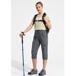 Fashion, accesorii si bijuterii - Femei - Imbracaminte femei - Pantaloni femei - Pantaloni sport respirabili pentru femei, cu buzunare si talie elastica, 3/4 gri M - Infinity.ro