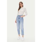 Fashion, accesorii si bijuterii - Femei - Imbracaminte femei - Pantaloni femei - Blugi dama crop mom fit Tommy Jeans DW0DW20041 Albastru W25-L30 US - Infinity.ro