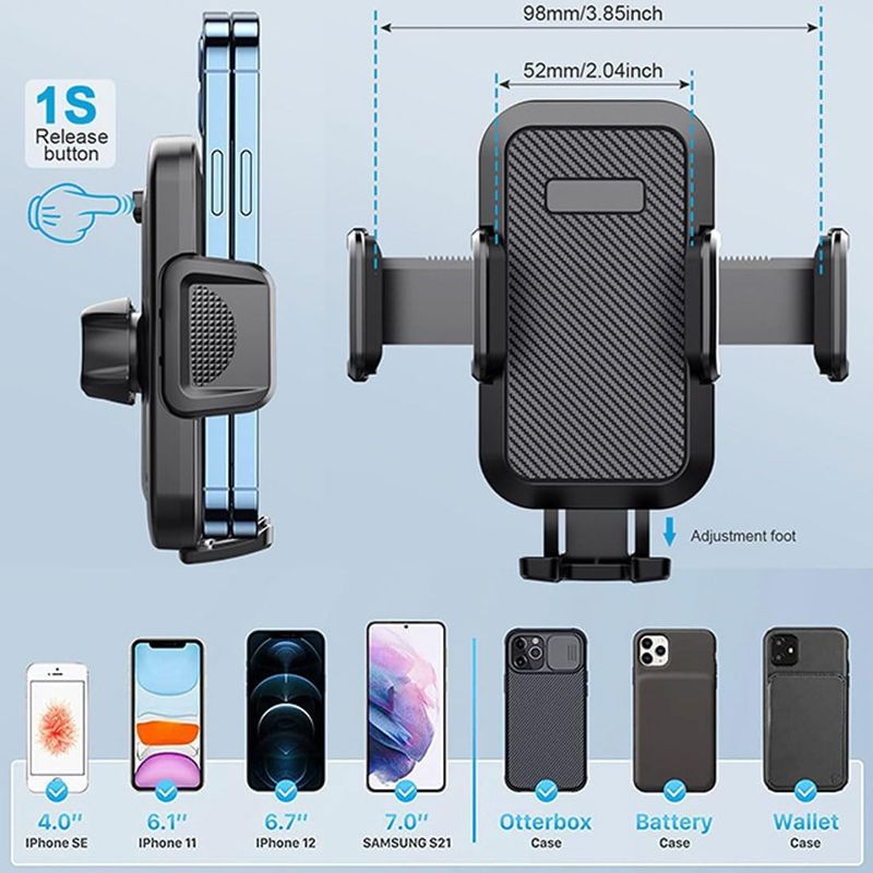 Auto si Moto - Electronice auto - Accesorii electronice auto - Suport telefon auto cu fixare grila ventilatie, suport smartphone ventilatie rotativ 360 - Infinity.ro