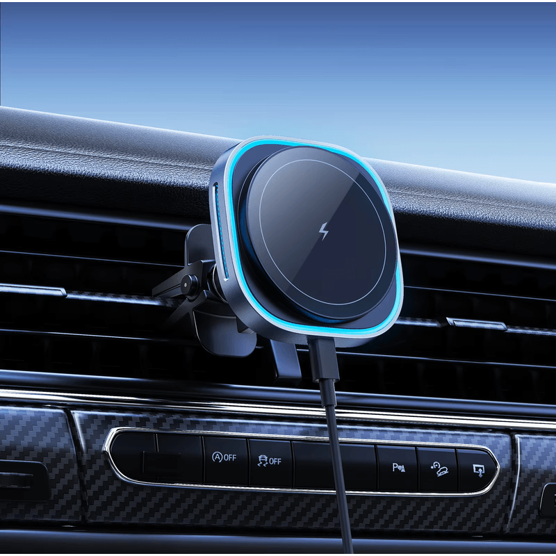 Auto si Moto - Electronice auto - Accesorii electronice auto - Incarcator MagSafe wireless pentru masina, Ideas4Comfort, fixare in grila de ventilatie, compatibil Android si iOS - Infinity.ro