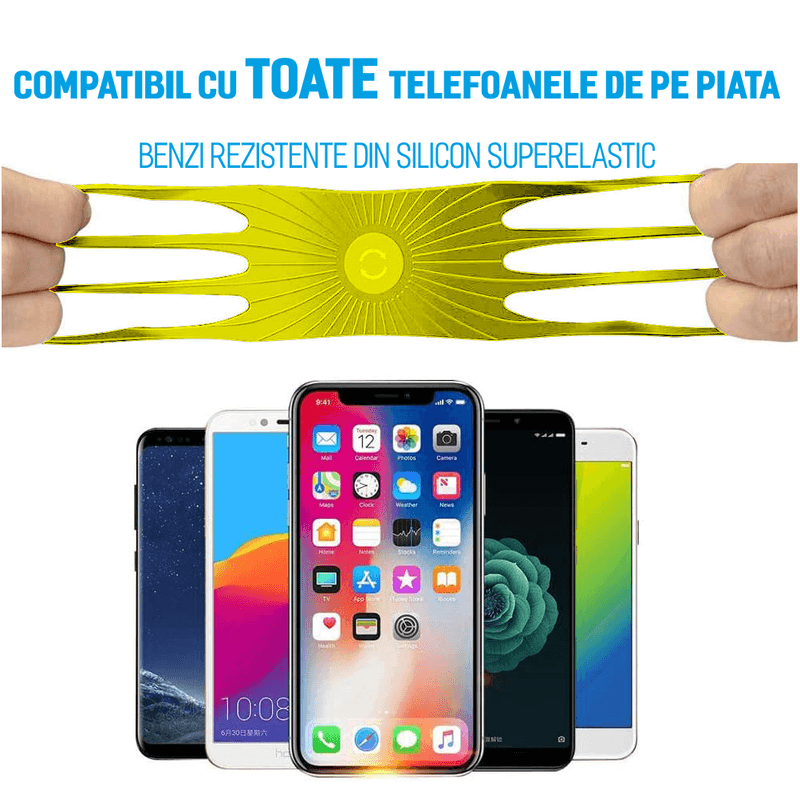 Sport si Outdoor - Ciclism - Accesorii pentru biciclete - Suporturi accesorii biciclete - Suport telefon universal pentru bicicleta, din silicon, rotativ 360,  , montaj pe ghidon, compatibil bicicleta, carut - Infinity.ro