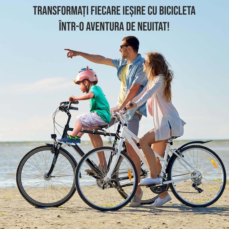 Sport si Outdoor - Ciclism - Accesorii pentru biciclete - Scaune copii pentru biciclete - Scaun copil pentru bicicleta cu montaj pe cadru cu ghidon auxiliar pentru copil, varsta 2-5 ani, capacitate 22 kg - Infinity.ro