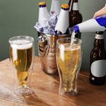Casa si Gradina - Bucatarie si vesela - Cani si pahare - Pahare - Pahar bere 450 ml cu perete dublu, set 1 2 4 6 pahare, sticla borosilicate termorezistenta - Infinity.ro