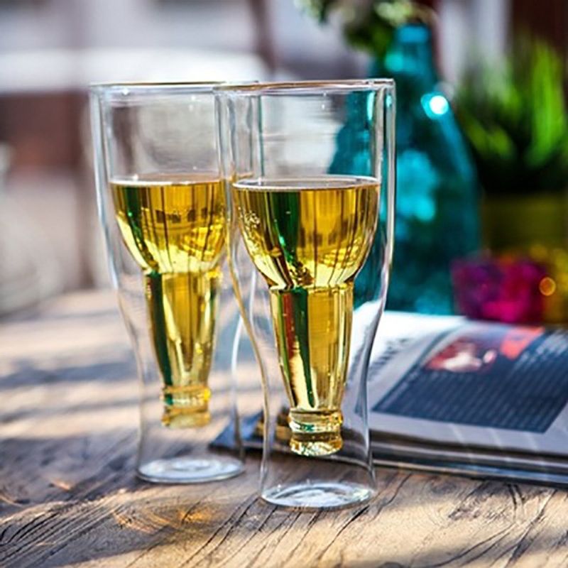 Casa si Gradina - Bucatarie si vesela - Cani si pahare - Pahare - Pahar bere 450 ml cu perete dublu, set 1 2 4 6 pahare, sticla borosilicate termorezistenta - Infinity.ro