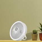 Electronice si Electrocasnice - Climatizare si sisteme de incalzire - Aparate racire aer - Ventilatoare - Ventilator cu carlig-suport portabil, Ideas4Comfort, portabil, telecomanda, reincarcabil USB, acumulatori 10W, 4000mAh - Infinity.ro