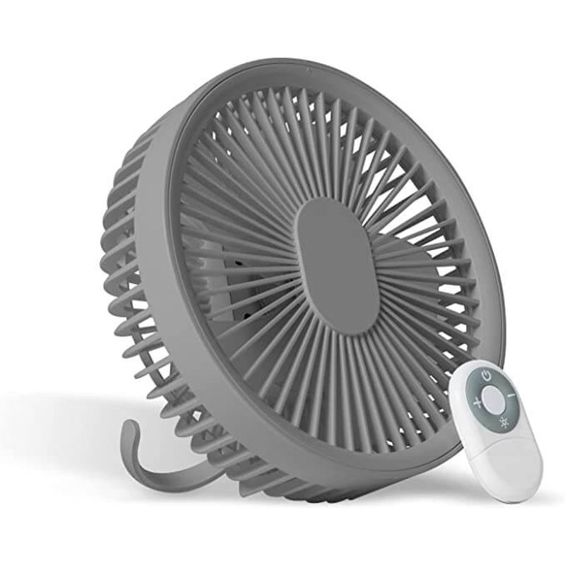 Electronice si Electrocasnice - Climatizare si sisteme de incalzire - Aparate racire aer - Ventilatoare - Ventilator cu carlig-suport portabil, Ideas4Comfort, portabil, telecomanda, reincarcabil USB, acumulatori 10W, 4000mAh - Infinity.ro