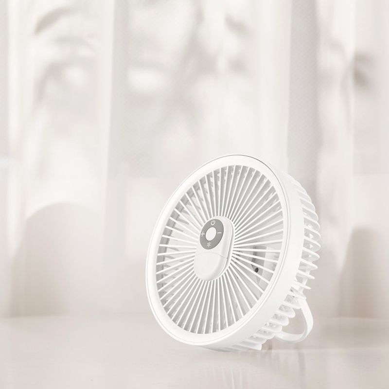 Electronice si Electrocasnice - Climatizare si sisteme de incalzire - Aparate racire aer - Ventilatoare - Ventilator cu carlig-suport portabil, Ideas4Comfort, portabil, telecomanda, reincarcabil USB, acumulatori 10W, 4000mAh - Infinity.ro