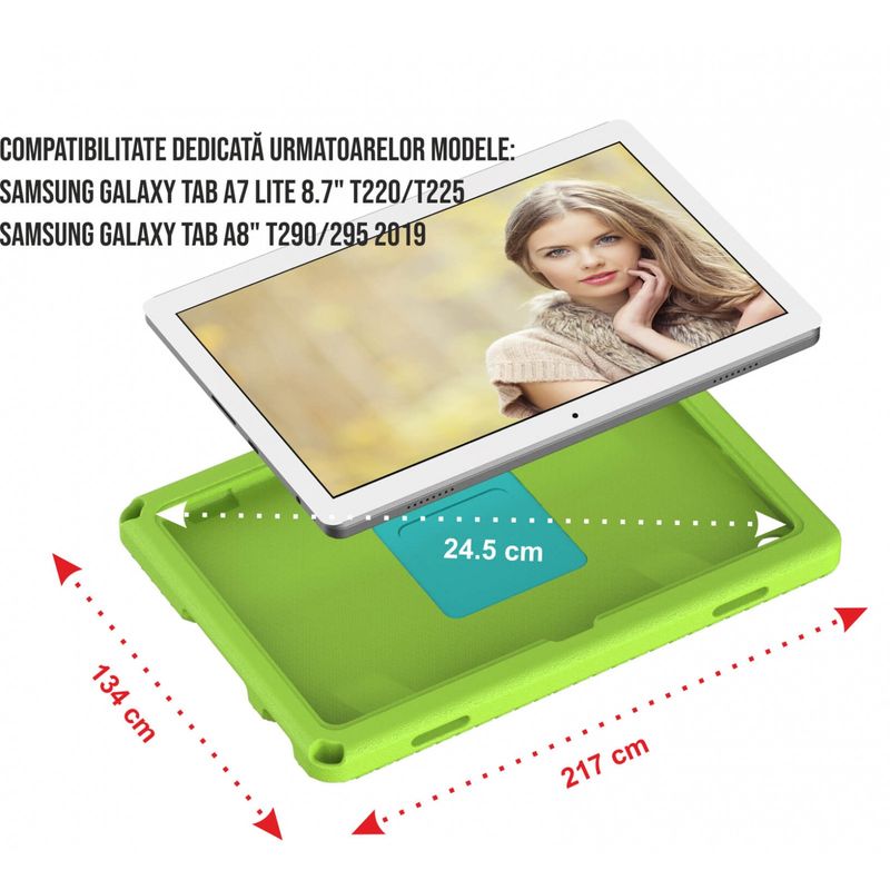 Laptop, Telefoane si Tablete - Tablete si accesorii tablete - Accesorii Tablete - Huse tablete - Husa protectie tableta fata spate pentru copii, compatibila cu Samsung Galaxy TAB A7 Lite 8.7   T220 T225 - Infinity.ro