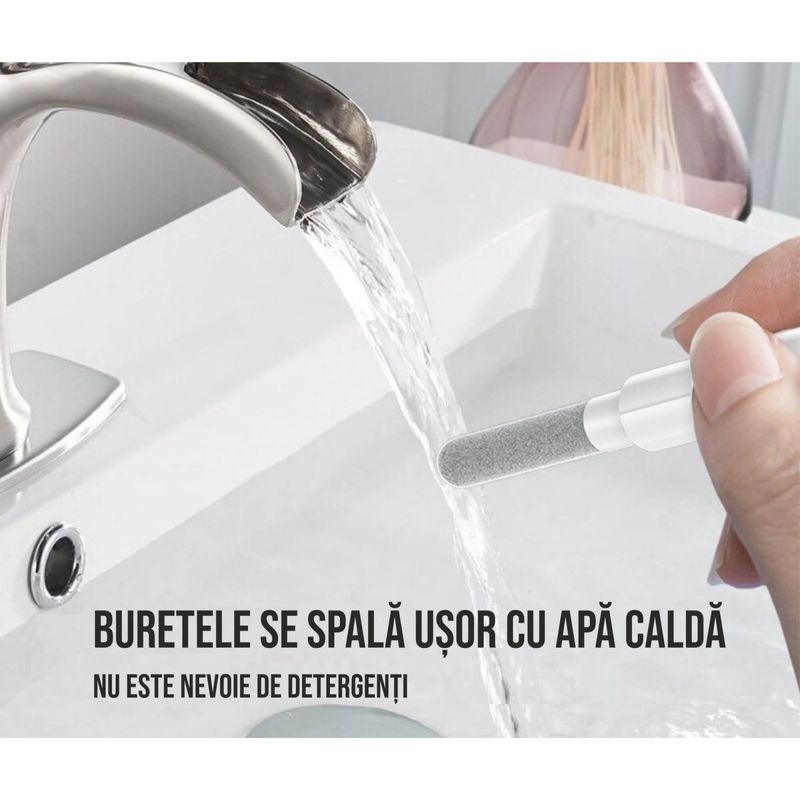 TV, Audio-Video si Foto - Accesorii TV si audio - Produse de intretinere - Kit de curatare casti 3 in 1 pentru AirPods, Earbuds, casti wireless, smartphone, Ideas4comfort, universal, alb - Infinity.ro