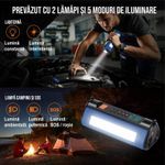 Auto si Moto - Reparatii si depanare - Compresoare auto - Compresor de aer cu redresor auto smart portabil, afisaj digital, cu lampa camping, baterie reincarcabila 10000 mAh - Infinity.ro