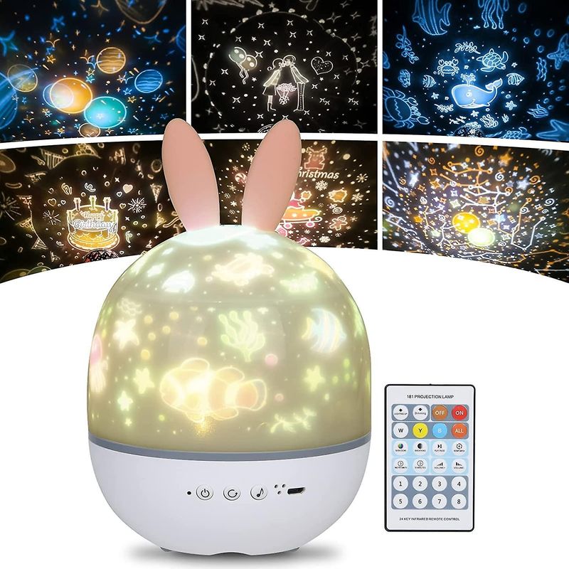 Casa si Gradina - Corpuri si surse de iluminat - Veioze si lampi - Lampi de veghe copii - Lampa cu BLUETOOTH, muzicala, pentru copii, cu proiector, telecomanda, portabila cu LEDuri multicolore, Ideas4Comfort - Infinity.ro