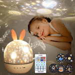 Casa si Gradina - Corpuri si surse de iluminat - Veioze si lampi - Lampi de veghe copii - Lampa cu BLUETOOTH, muzicala, pentru copii, cu proiector, telecomanda, portabila cu LEDuri multicolore, Ideas4Comfort - Infinity.ro