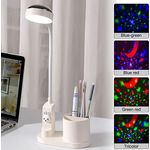Casa si Gradina - Corpuri si surse de iluminat - Veioze si lampi - Lampi de veghe copii - Lampa de birou pentru copii LED 2000 mAh, portabila si USB reincarcabila, cu suport instrumente birou si cu proiector - Infinity.ro