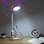 Casa si Gradina - Corpuri si surse de iluminat - Veioze si lampi - Lampi de veghe copii - Lampa de birou pentru copii LED 2000 mAh, portabila si USB reincarcabila, cu suport instrumente birou si cu proiector - Infinity.ro