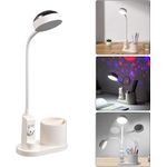 Casa si Gradina - Corpuri si surse de iluminat - Veioze si lampi - Lampi de veghe copii - Lampa de birou pentru copii LED 2000 mAh, portabila si USB reincarcabila, cu suport instrumente birou si cu proiector - Infinity.ro