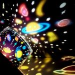 Casa si Gradina - Corpuri si surse de iluminat - Veioze si lampi - Lampi de veghe copii - Lampa de veghe muzicala rotativa pentru copii, portabila, cu proiector, LED 3 culori, lumina reglabila - Infinity.ro