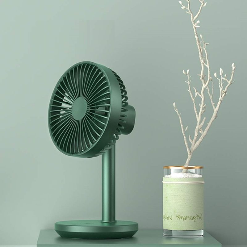 Electronice si Electrocasnice - Climatizare si sisteme de incalzire - Aparate racire aer - Ventilatoare - Ventilator portabil pentru birou, 5 W, acumulator 2000 mAh, brat extensibil, reincarcabil USB, alb Verde - Infinity.ro