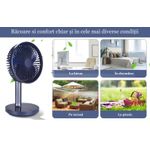 Electronice si Electrocasnice - Climatizare si sisteme de incalzire - Aparate racire aer - Ventilatoare - Ventilator portabil pentru birou, 5 W, acumulator 2000 mAh, brat extensibil, reincarcabil USB, alb Verde - Infinity.ro