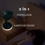 Electronice si Electrocasnice - Climatizare si sisteme de incalzire - Aparate racire aer - Ventilatoare - Ventilator portabil pentru birou, 5 W, acumulator 2000 mAh, brat extensibil, reincarcabil USB, alb Verde - Infinity.ro