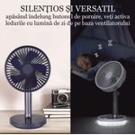 Electronice si Electrocasnice - Climatizare si sisteme de incalzire - Aparate racire aer - Ventilatoare - Ventilator portabil pentru birou, 5 W, acumulator 2000 mAh, brat extensibil, reincarcabil USB, alb Verde - Infinity.ro