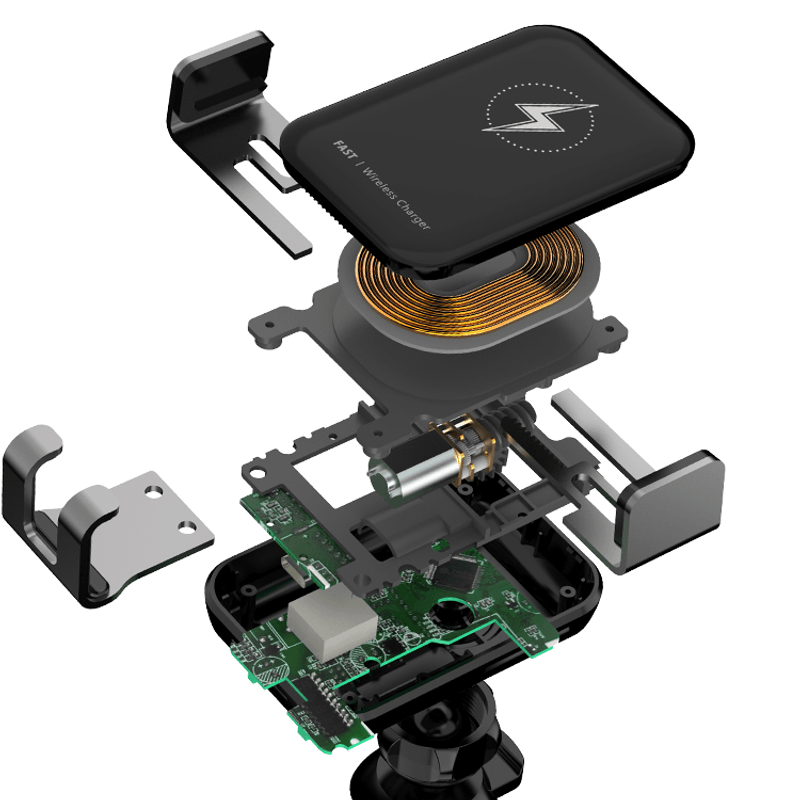 Auto si Moto - Piese auto si accesorii - Interior auto - Accesorii interior - Suport telefon auto wireless, prindere in grila ventilatie, incarcator wirelss universal Android si iOS - Infinity.ro